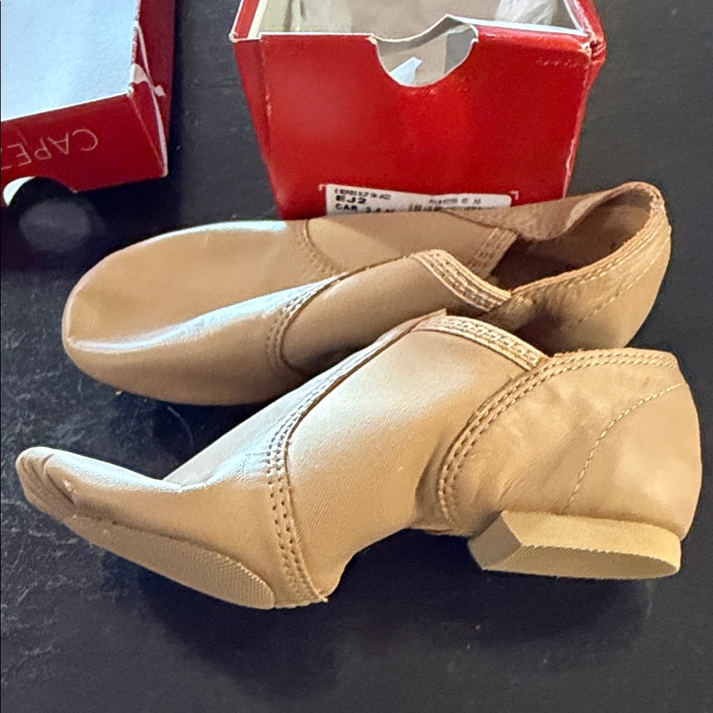 Capezio Kids Tan Slip-On Loafers
